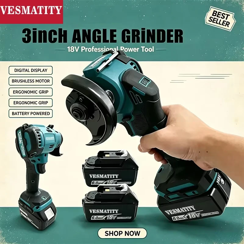 Mesin Gerinda Sudut Mini Tanpa - Brushless Angle Grinder Battery Powered ulasan dan harga