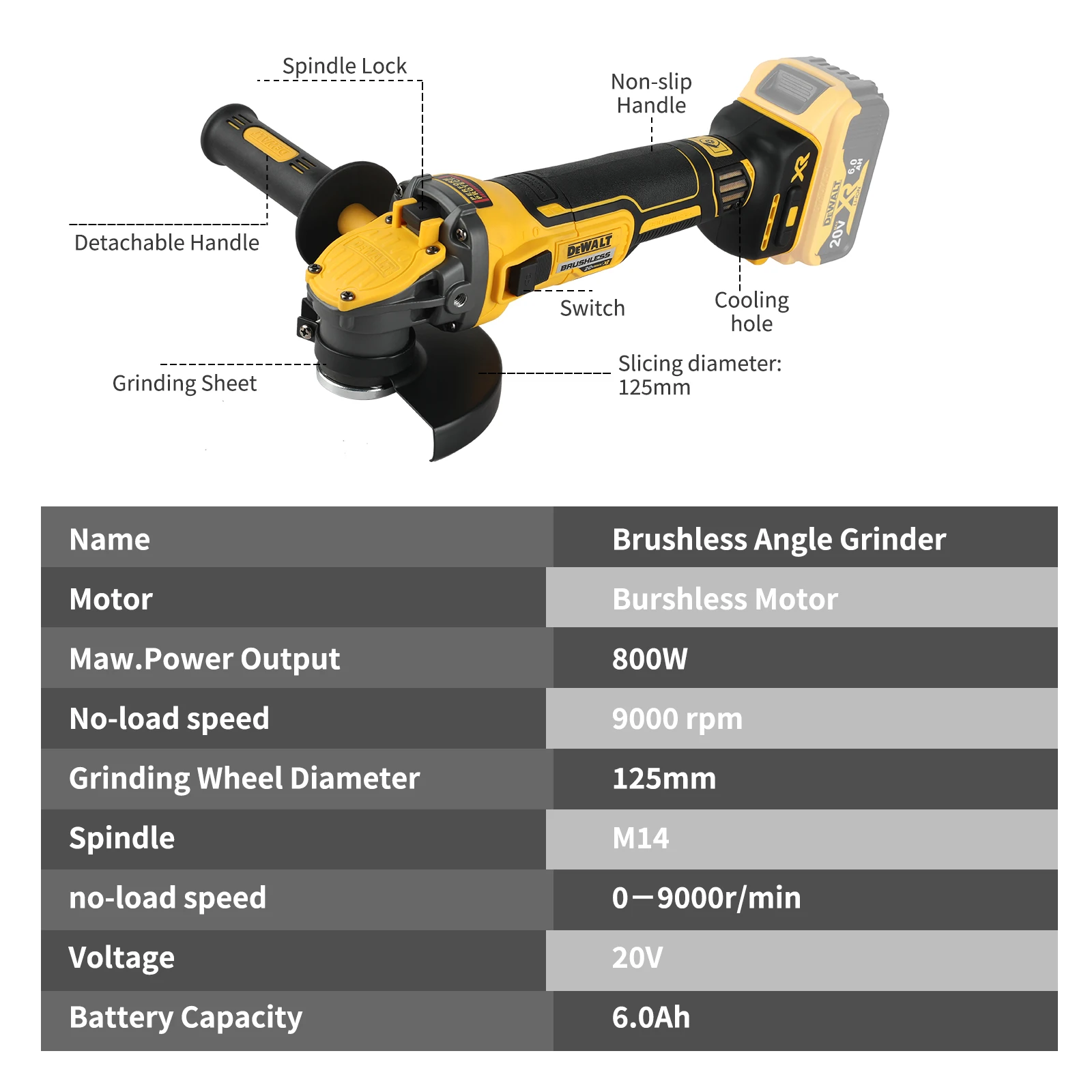 DEWALT-DCG409 penggiling sudut - Brushless Angle Grinder Battery Powered ulasan dan harga